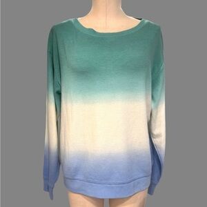 Splendid Waffle Knit Lightweight Looser Fit Ombré Long Sleeve Top